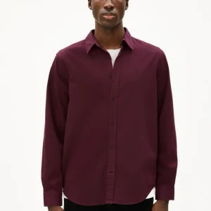 GIAALO GMT DYE LANGARMHEMD | dark cranberry