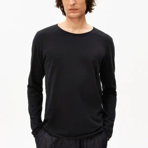JAAMES BRUSHED LANGARMSHIRT | black